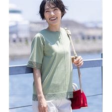 【冷感】【UVカット】ひやさらコットンプレミアムレースＴシャツ | デコイ(DECOY)