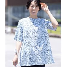 【冷感】【UVカット】ひやさらコットンプレミアム袖ギャザーチュニックTシャツ | デコイ(DECOY)