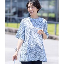 【冷感】【UVカット】ひやさらコットンプレミアム袖ギャザーチュニックTシャツ | デコイ(DECOY)