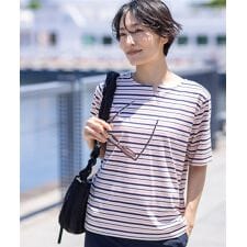 【冷感】【UVカット】ひやさらコットンプレミアムマルチボーダーＴシャツ | デコイ(DECOY)
