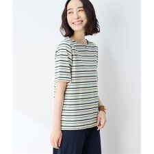 【冷感】【UVカット】ひやさらコットンプレミアムマルチボーダーＴシャツ | デコイ(DECOY)