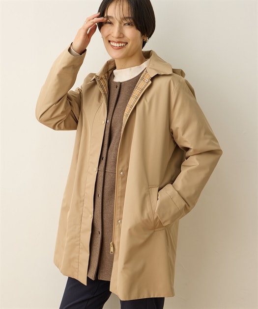 2WAY リサイクルタフタ 撥水加工 ダウンロングコート