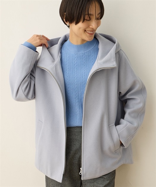 【NATURAL BEAUTY BASIC】ウールノーカラーコート【試着のみ】 NATURAL BEAUTY BASIC ノーカラーコート コート フォルムノー