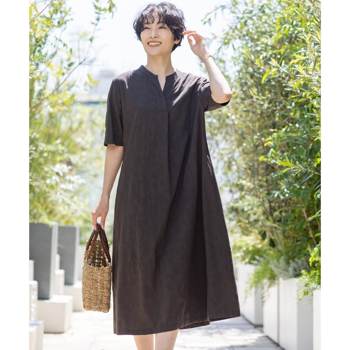 DAMA MARIZE リネン ジャガード ワンピース ロング 40 未使用品 ジャガードワンピース | デコイ(DECOY) | マルイウェブチャネル
