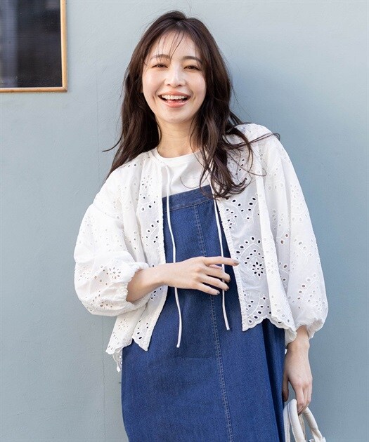 Reflect リフレクト　涼しげ刺繍レースブラウス Reflect リフレクト 涼しげ刺繍レースブラウス