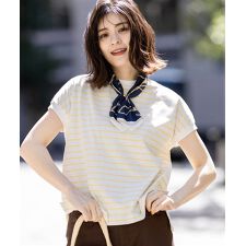 【UVカット】【接触冷感】ボーダーTシャツ