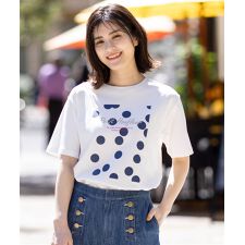 【UVカット】【接触冷感】ドットプリントTシャツ