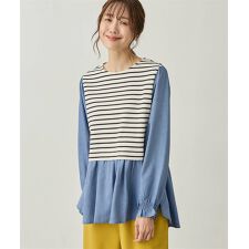 異素材切替プルオーバー