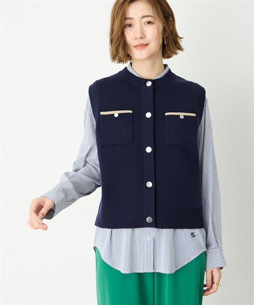 ファンシーツイードニットベスト | ヴァン(Vin) | マルイウェブ