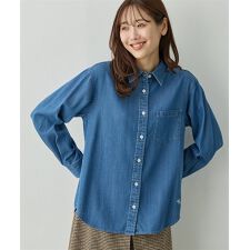 襟付きデニムシャツ