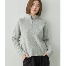 ケーブルZIPニットカーディガン【ハンドウォッシャブル】