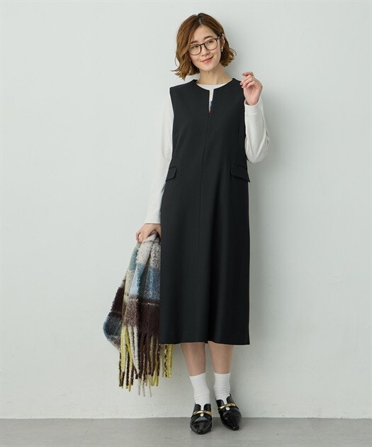 【NEW】プチ オンフルール（Petit Honfleur）/コーデュロイジャンスカ キーネックジャンパースカート | プチ オンフルール(Petit Honfleur