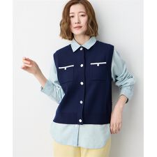 胸ポケットニットベスト【ウォッシャブル】