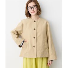 ノーカラーショートジャケット【はっ水・花粉が落ちやすい】