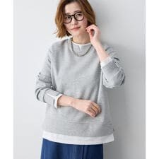 レイヤード風スウェットプルオーバー