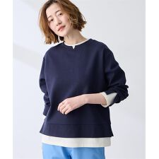 レイヤード風スウェットプルオーバー