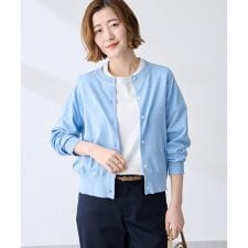 ファンクションクルーネックカーディガン【接触冷感・UVカット・ウォッシャブル】