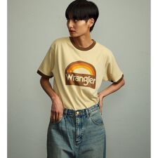 【ユニセックス】Wranglerロゴ リンガーTシャツ