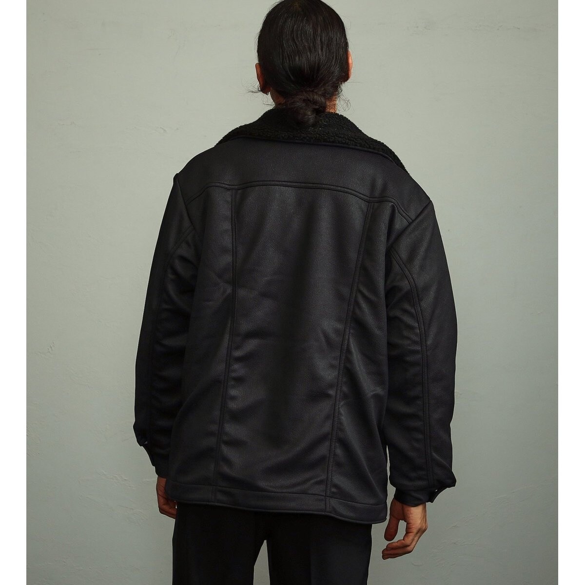 【希少】Wrangler ラングラーレザー コート ウールコート leather ユニセックス】【秋冬】 レザーライク ボアランチコート