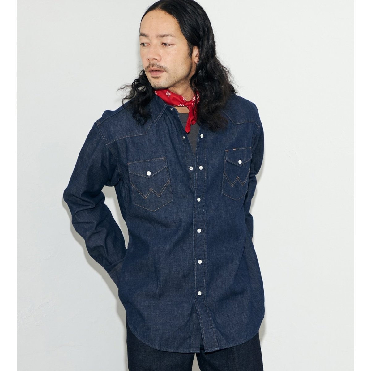 ラングラー WRANGLER 27MWチャンピオン ウェスタンシャツ デニム L ラングラー WRANGLER 27MWチャンピオン ウェスタンシャツ デニム