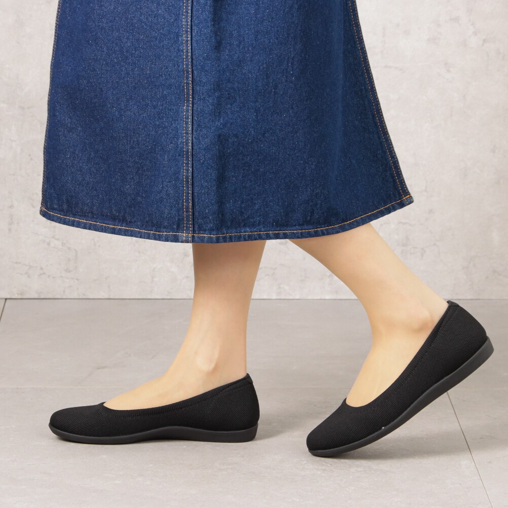 洗える ニット素材 リラックスパンプス ＜2.0cmヒール＞ 【22.5