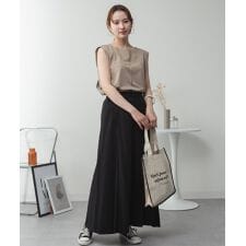 肩タックノースリーブTシャツ