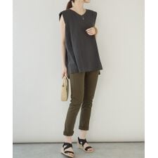 紐付きウエストゴムツイルパンツ