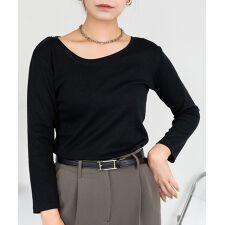 Uネック8分袖スリーブカットソー