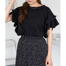 ティアードフリル袖Tシャツ