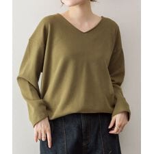 オーバーサイズワッフルVネックロンT