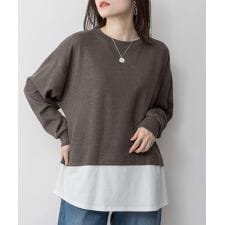 ワッフル裾切り替えロンT