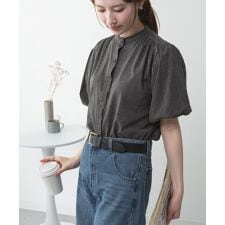 ブラウス風パフスリーブ半袖Tシャツ