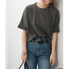 ミニ裏毛ラグラン半袖トレーナー