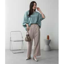 Vネック7分袖ドルマンカットソー