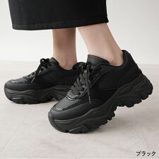 ダッドスニーカー レディース 6cmヒール 厚底 スニーカー ローカット 25秋冬新作