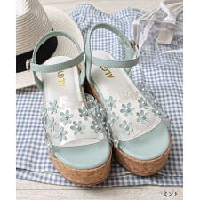 ALGY アルジー サンダル 厚底 ストラップ シューズ 靴 女の子 キッズ ジュニア
