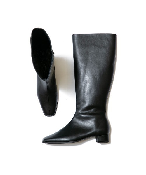 晴雨兼用】防水 ロングブーツ インヒール ふくらはぎゆったりめの設計