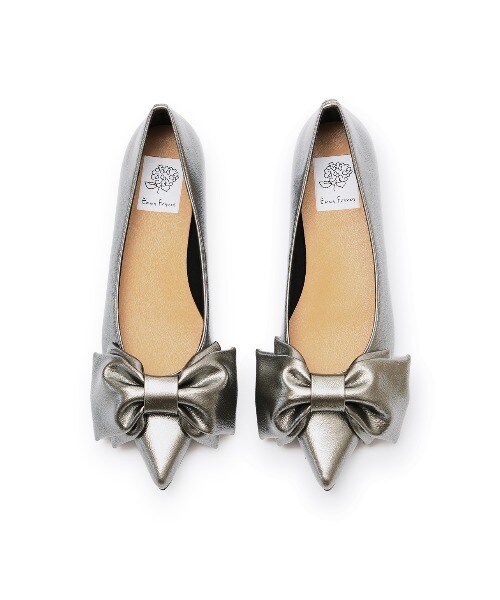 ビッグリボン グリッターバックバンドフラットパンプス | アルテミス