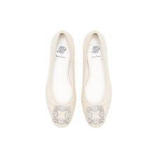 フラット パナマ ビジュー パンプス