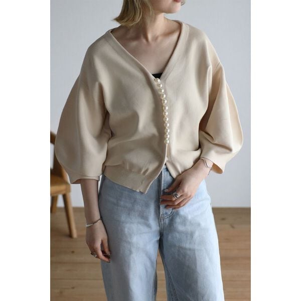 Vネックカーディガン