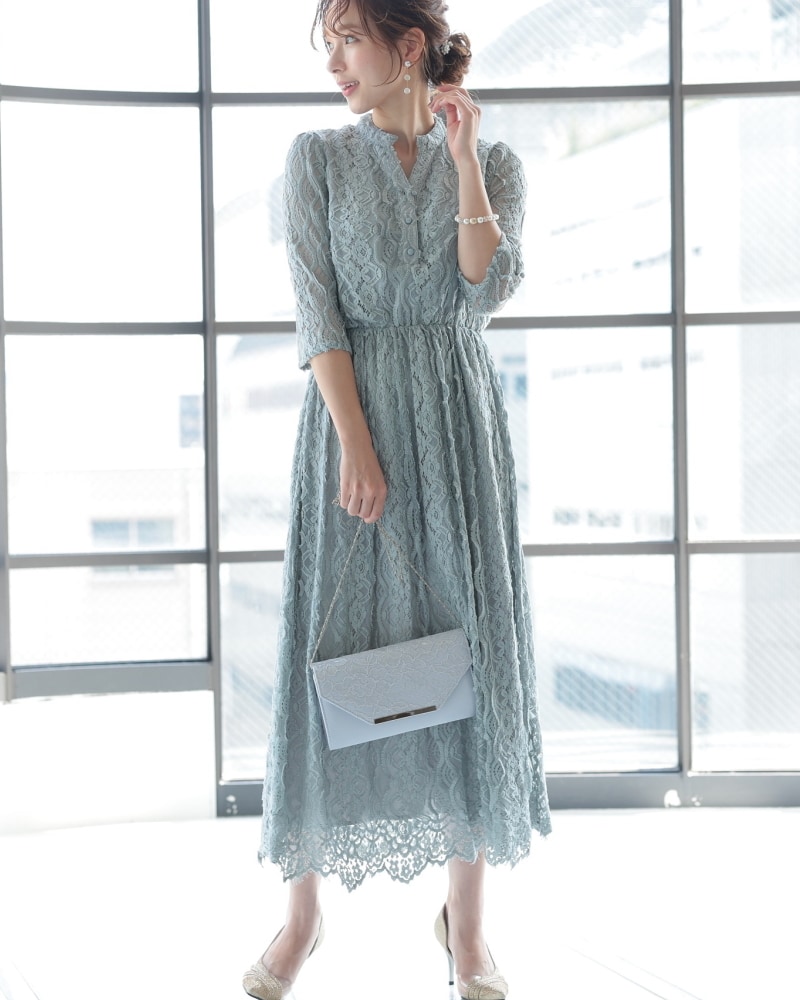 シアー レース 結婚式 パーティー ドレス ワンピース. | プレ