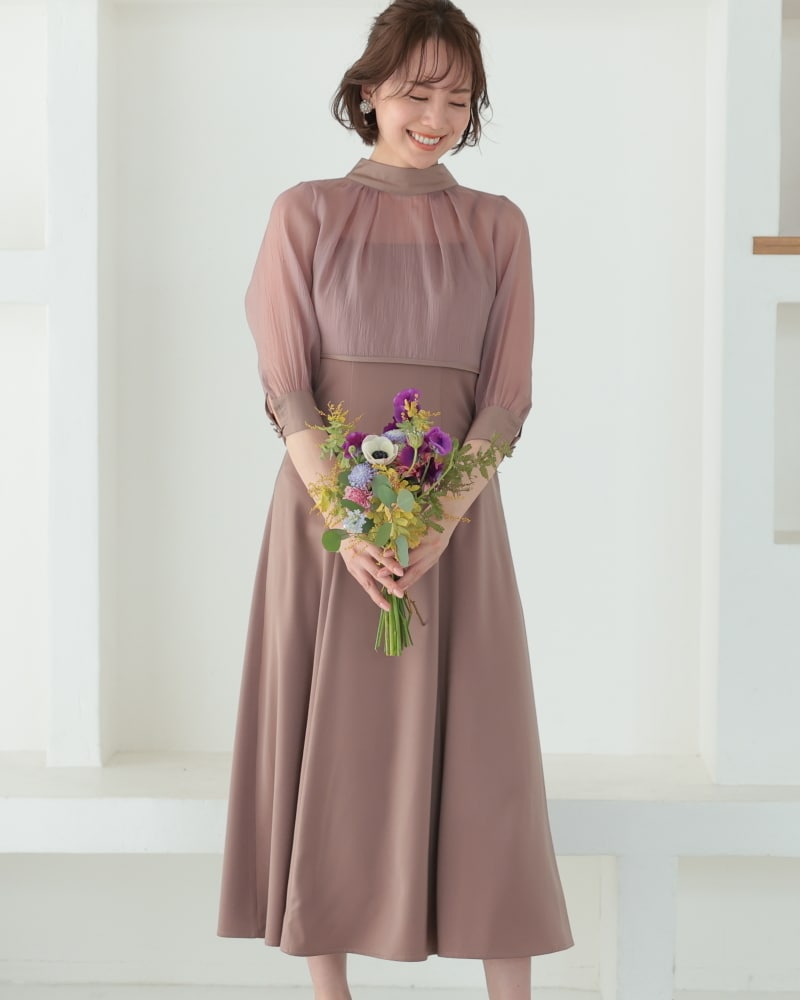 ブラックフォーマルロールカラーワンピース | プレフェリール(PREFERIR