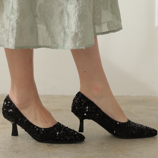 スパンコール パンプス 結婚式 パーティー | プレフェリール(PREFERIR