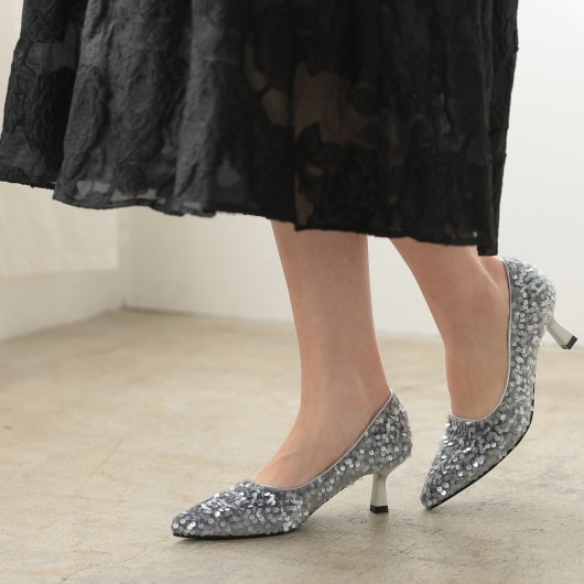 スパンコール パンプス 結婚式 パーティー | プレフェリール(PREFERIR
