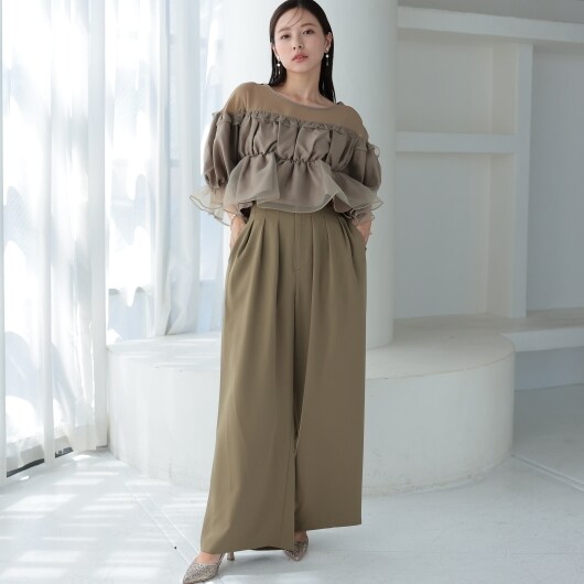 プレフェリール（PREFERIR）/ギャザートップスパンツドレス  2点セット ギャザートップスパンツドレス 2点セット | プレフェリール(PREFERIR