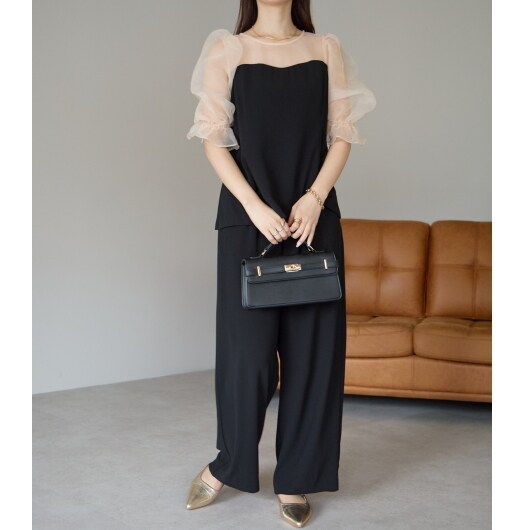 プレフェリール（PREFERIR）/バルーンブラウス+ワイドパンツ 2点セット バルーンブラウス+ワイドパンツ 2点セット | プレフェリール(PREFERIR