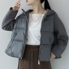 中綿切替えブルゾン ショートコート