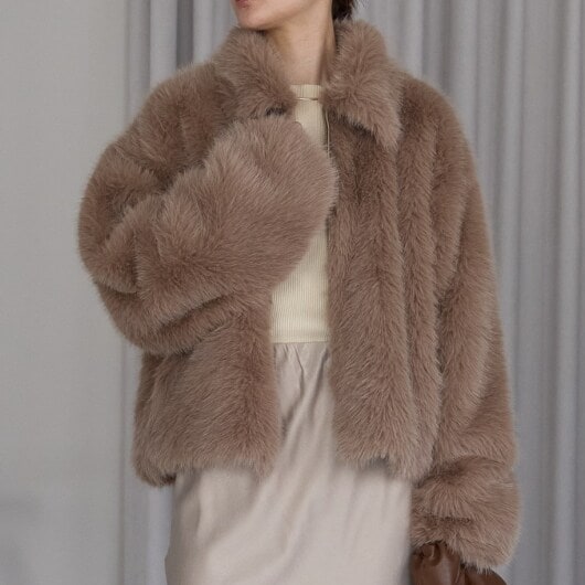 ヘリンボーンファー付きコート | ウィルセレクション(WILLSELLECTION