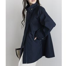 ミドル丈スプリングコート スタンドカラー Aライン 【軽量・体型カバー】