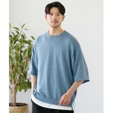 接触冷感ハーフスリーブサマーニット